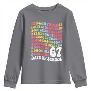 67 Days of School Youth Sweatshirt Funny Six Seven Meme Teacher Student Gen Alpha Slang TS10 Charcoal Print Your Wear