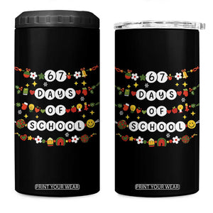 Christmas 67 Days of School 4 in 1 Can Cooler Tumbler Bracelets 6 7 Teacher Student Funny Six Seven Meme Slang TS10 One Size: 16 oz Black Print Your Wear