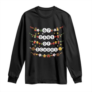 Christmas 67 Days of School Long Sleeve Shirt Bracelets 6 7 Teacher Student Funny Six Seven Meme Slang TS10 Black Print Your Wear