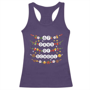 Christmas 67 Days of School Racerback Tank Top Bracelets 6 7 Teacher Student Funny Six Seven Meme Slang TS10 Purple Print Your Wear