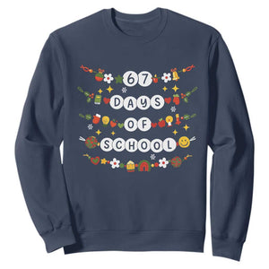 Christmas 67 Days of School Sweatshirt Bracelets 6 7 Teacher Student Funny Six Seven Meme Slang TS10 Navy Print Your Wear