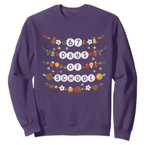 Christmas 67 Days of School Sweatshirt Bracelets 6 7 Teacher Student Funny Six Seven Meme Slang TS10 Purple Print Your Wear