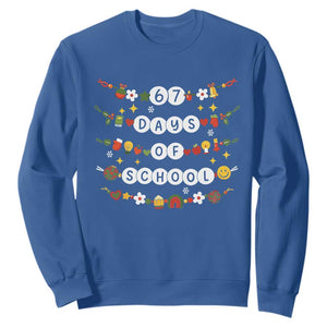 Christmas 67 Days of School Sweatshirt Bracelets 6 7 Teacher Student Funny Six Seven Meme Slang TS10 Royal Blue Print Your Wear
