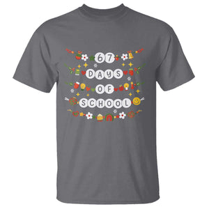 Christmas 67 Days of School T Shirt Bracelets 6 7 Teacher Student Funny Six Seven Meme Slang TS10 Charcoal Print Your Wear