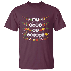 Christmas 67 Days of School T Shirt Bracelets 6 7 Teacher Student Funny Six Seven Meme Slang TS10 Maroon Print Your Wear
