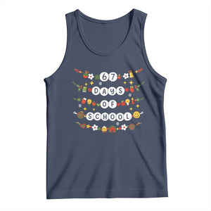 Christmas 67 Days of School Tank Top Bracelets 6 7 Teacher Student Funny Six Seven Meme Slang TS10 Navy Print Your Wear
