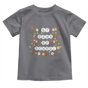 Christmas 67 Days of School Toddler T Shirt Bracelets 6 7 Teacher Student Funny Six Seven Meme Slang TS10 Charcoal Print Your Wear