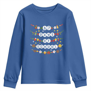 Christmas 67 Days of School Youth Sweatshirt Bracelets 6 7 Teacher Student Funny Six Seven Meme Slang TS10 Royal Blue Print Your Wear