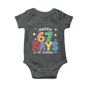 67 Days of School Baby Onesie Funny Meme Teacher Student 67th Day TS10 Dark Heather Print Your Wear
