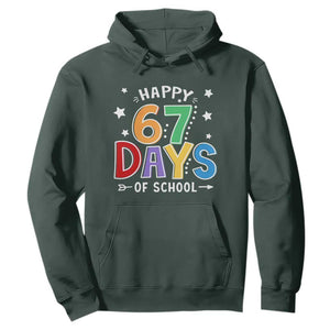 67 Days of School Hoodie Funny Meme Teacher Student 67th Day TS10 Dark Forest Green Print Your Wear