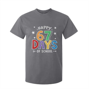 67 Days of School T Shirt For Kid Funny Meme Teacher Student 67th Day TS10 Charcoal Print Your Wear