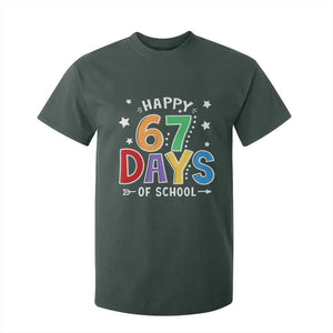 67 Days of School T Shirt For Kid Funny Meme Teacher Student 67th Day TS10 Dark Forest Green Print Your Wear