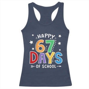 67 Days of School Racerback Tank Top Funny Meme Teacher Student 67th Day TS10 Navy Print Your Wear