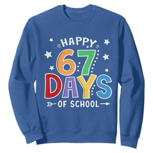 67 Days of School Sweatshirt Funny Meme Teacher Student 67th Day TS10 Royal Blue Print Your Wear