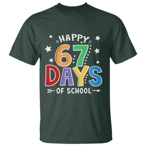 67 Days of School T Shirt Funny Meme Teacher Student 67th Day TS10 Dark Forest Green Print Your Wear