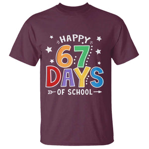 67 Days of School T Shirt Funny Meme Teacher Student 67th Day TS10 Maroon Print Your Wear