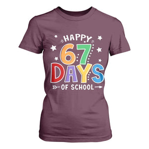 67 Days of School T Shirt For Women Funny Meme Teacher Student 67th Day TS10 Maroon Print Your Wear