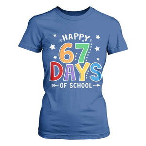67 Days of School T Shirt For Women Funny Meme Teacher Student 67th Day TS10 Royal Blue Print Your Wear