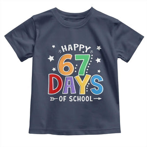 67 Days of School Toddler T Shirt Funny Meme Teacher Student 67th Day TS10 Navy Print Your Wear