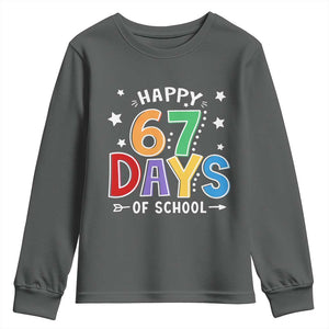 67 Days of School Youth Sweatshirt Funny Meme Teacher Student 67th Day TS10 Dark Heather Print Your Wear