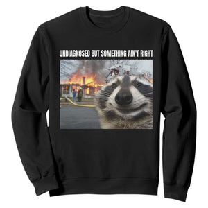 Raccoon Meme Sweatshirt Undiagnosed But Something Aint Right TS10 Black Print Your Wear