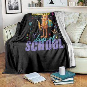 Tung Tung Tung Sahur I Survived 67 Days of School Throw Blanket Funny Six Seven 6 7 Meme Teacher Student TS10 Print Your Wear
