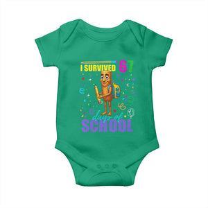 Tung Tung Tung Sahur I Survived 67 Days of School Baby Onesie Funny Six Seven 6 7 Meme Teacher Student TS10 Irish Green Print Your Wear