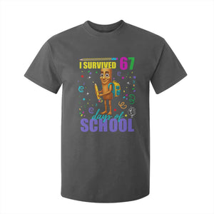 Tung Tung Tung Sahur I Survived 67 Days of School T Shirt For Kid Funny Six Seven 6 7 Meme Teacher Student TS10 Dark Heather Print Your Wear