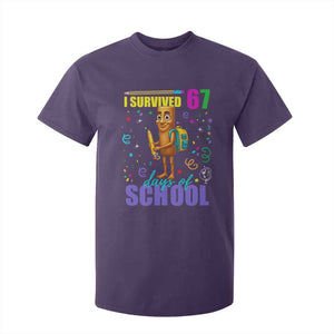 Tung Tung Tung Sahur I Survived 67 Days of School T Shirt For Kid Funny Six Seven 6 7 Meme Teacher Student TS10 Purple Print Your Wear