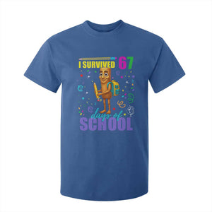 Tung Tung Tung Sahur I Survived 67 Days of School T Shirt For Kid Funny Six Seven 6 7 Meme Teacher Student TS10 Royal Blue Print Your Wear