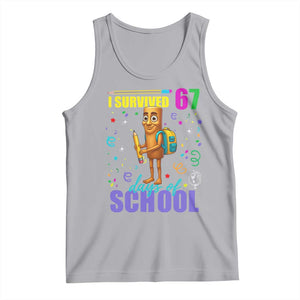 Tung Tung Tung Sahur I Survived 67 Days of School Tank Top Funny Six Seven 6 7 Meme Teacher Student TS10 Athletic Heather Print Your Wear