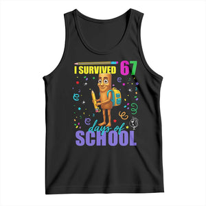 Tung Tung Tung Sahur I Survived 67 Days of School Tank Top Funny Six Seven 6 7 Meme Teacher Student TS10 Black Print Your Wear