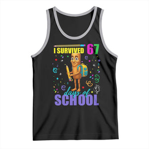 Tung Tung Tung Sahur I Survived 67 Days of School Tank Top Funny Six Seven 6 7 Meme Teacher Student TS10 Black Athletic Heather Print Your Wear