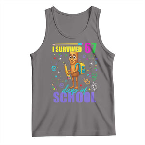 Tung Tung Tung Sahur I Survived 67 Days of School Tank Top Funny Six Seven 6 7 Meme Teacher Student TS10 Deep Heather Print Your Wear