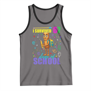 Tung Tung Tung Sahur I Survived 67 Days of School Tank Top Funny Six Seven 6 7 Meme Teacher Student TS10 Deep Heather Black Print Your Wear