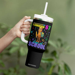 Tung Tung Tung Sahur I Survived 67 Days of School Tumbler With Handle Funny Six Seven 6 7 Meme Teacher Student TS10 Print Your Wear