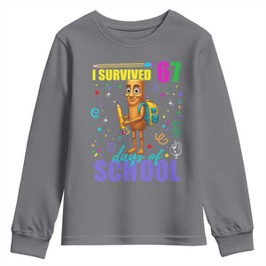 Tung Tung Tung Sahur I Survived 67 Days of School Youth Sweatshirt Funny Six Seven 6 7 Meme Teacher Student TS10 Charcoal Print Your Wear