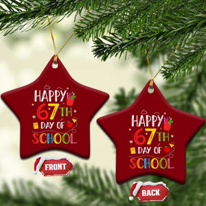 67 Days of School Ceramic Ornament Happy 67th Day Of School Teachers Student Meme TS10 Print Your Wear
