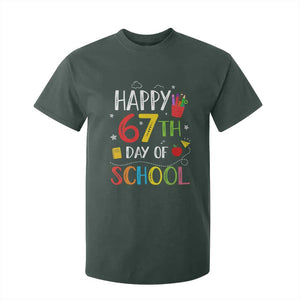 67 Days of School T Shirt For Kid Happy 67th Day Of School Teachers Student Meme TS10 Dark Forest Green Print Your Wear