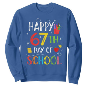 67 Days of School Sweatshirt Happy 67th Day Of School Teachers Student Meme TS10 Royal Blue Print Your Wear