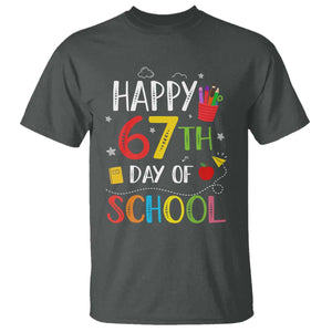 67 Days of School T Shirt Happy 67th Day Of School Teachers Student Meme TS10 Dark Heather Print Your Wear