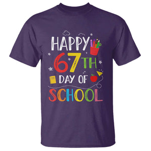 67 Days of School T Shirt Happy 67th Day Of School Teachers Student Meme TS10 Purple Print Your Wear