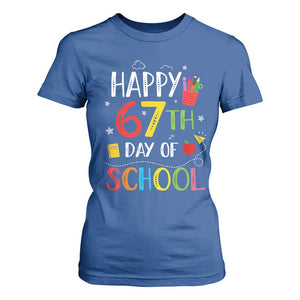 67 Days of School T Shirt For Women Happy 67th Day Of School Teachers Student Meme TS10 Royal Blue Print Your Wear