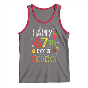 67 Days of School Tank Top Happy 67th Day Of School Teachers Student Meme TS10 Deep Heather Red Print Your Wear