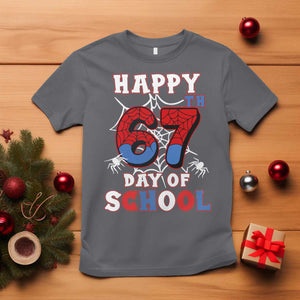 Happy 67th Day Of School T Shirt Boys Girls Spider 67 Days TS10 Charcoal Print Your Wear
