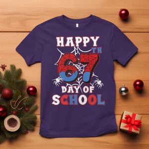 Happy 67th Day Of School T Shirt Boys Girls Spider 67 Days TS10 Purple Print Your Wear