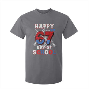 Happy 67th Day Of School T Shirt For Kid Boys Girls Spider 67 Days TS10 Charcoal Print Your Wear