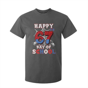 Happy 67th Day Of School T Shirt For Kid Boys Girls Spider 67 Days TS10 Dark Heather Print Your Wear