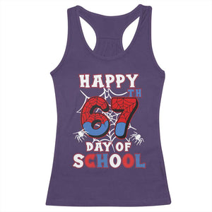 Happy 67th Day Of School Racerback Tank Top Boys Girls Spider 67 Days TS10 Purple Print Your Wear
