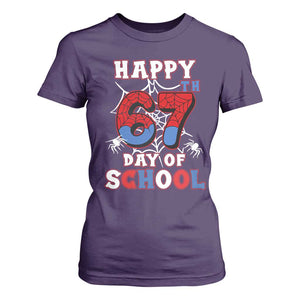 Happy 67th Day Of School T Shirt For Women Boys Girls Spider 67 Days TS10 Purple Print Your Wear